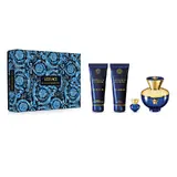 Versace Dylan Blue pour Femme Set cadou, Apă de parfum 100 ml + Gel de dus 100 ml + Lapte de corp 100 ml + Apă de parfum 5 ml