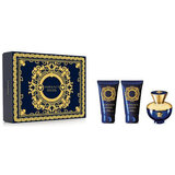 Set cadou Versace Dylan Blue pour Femme, apa parfumata 50ml + lotiune de corp 50ml + gel de dus 50ml