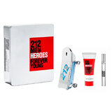 Set cadou Carolina Herrera 212 Men Heroes, Apă de toaletă 90ml + Gel de dus 100ml + Apă de toaletă 10ml