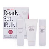 Shiseido Ibuki starter kit Set cadou, Gentle Cleanser 30ml + Softening Concentrate 30ml + Refining Moisturiser 30ml