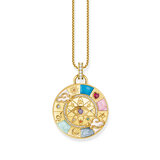 Thomas Sabo PE962-471-7 Gold-plated chain pendant w. wheel of fortune 