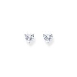 Thomas Sabo H2306-051-14 Silver Ear Studs with white Stone in Heart Shape 7,0 mm Ladies