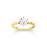 Thomas Sabo TR2474-414-14-54 Gold-plated Ring with white Stone in Brilliant-cut Ladies