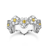Thomas Sabo TR2337-051-4-56 Ring - Blume mit Steinen silber Damen
