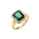 Thomas Sabo TR2508-971-6-54 Ring with green octagon stone Elyndra Gold-plated Ladies