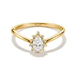 Thomas Sabo TR2479-M01-14-54 Ring with White Teardrop-Shaped Cubic Zirconia for Women, Gold-Plated