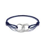 Thomas Sabo A2236-051-32-L24V Textile Bracelet Together Blue, Adjustable