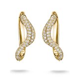 Thomas Sabo CR765-M01-14 Wave-Shaped Hoop Earrings with Cubic Zirconia Gold-Plated Women