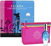 Set cadou Escada Island Kiss, apa de toaleta 30ml + punga cosmetica