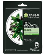 Masca textilă neagră cu extract de ceai negru Pure Charcoal Naturals (masca de țesut negru) 28 g