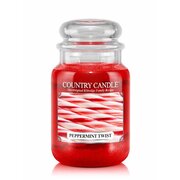 Country Candle Lumanare parfumata Peppermint Twist mare cu 2 fitiluri (652 g)