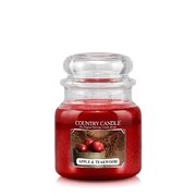 Lumanare Country Candle Lumanare parfumata medie cu 2 fitiluri de mere si lemn de tec (453 g)