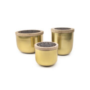 Paddywax FOUNDRY VERBENA & PATCHOULI lumânare parfumată de aur în ambalaj metalic (18oz / 510g)