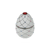 Lumanare parfumata LADENAC Bois de Russie Alb cu pietre decorative (450 g) in cutie cadou