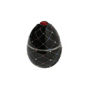 Lumanare parfumata LADENAC Bois de Russie Neagra cu pietre decorative (450 g) in cutie cadou