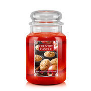 Country Candle Brioșă cu mere și scorțișoară lumânare mare cu 2 fitiluri (652 g)