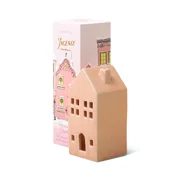 Paddywax Incense Holiday Village Ceramic Pink Townhouse - casă pentru 20 de conuri de tămâie - Castan de curmal