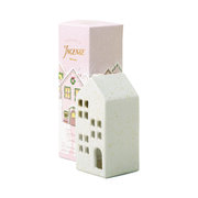Paddywax Incense Holiday Village Ceramic - casă albă pentru 20 de conuri de tămâie - Teakwood Tobacco