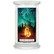 Lumânare Kringle Candle Bourbon Bonfire lumânare mare cu 2 fitiluri parfumate (624 g)