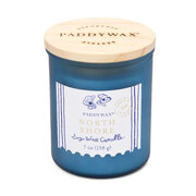 Lumânare parfumată Paddywax COASTAL North Shore în carcasă de sticlă cu blat din lemn 8 oz/226 g