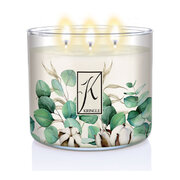 Lumânare Kringle Lumânare parfumată TUMBLER Eucalyptus Cotton cu 3 fitiluri (411g)