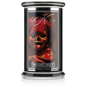 Lumânare Kringle Lumânare parfumată Halloween Dreadful Dolly mare cu 2 fitiluri (624 g)