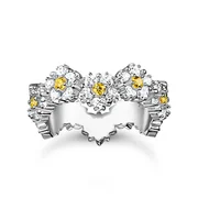 Thomas Sabo TR2337-051-4-54 Ring - Blume mit Steinen silber Damen