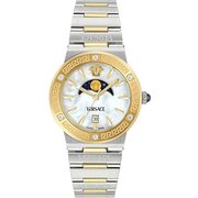Versace VE7G00524 Ladies Watch Greca Logo Moonphase Diamonds 38mm 5ATM 
