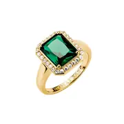 Thomas Sabo TR2508-971-6-54 Ring with green octagon stone Elyndra Gold-plated Ladies
