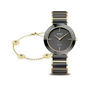 Bering 11435-732-GWP Ladies Watch Set Black Ceramic 35mm 3ATM