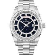 Paul Rich PR-47458 Mens Watch Crown Legacy Silver Aventurine Blue 40mm 5ATM