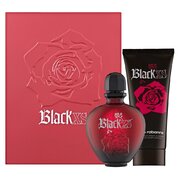 Set cadou Paco Rabanne Black XS for Her, apa de toaleta 50ml + lotiune de corp 100ml (Cutie metalica)