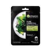 Masca textilă neagră cu extract de alge alunea cu pielea de cărbune pur naturale (mască de țesut negru) 28 g
