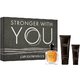 Apa de toaleta Giorgio Armani Stronger With You 100ml + Apa de toaleta 15ml + Gel de dus 75ml