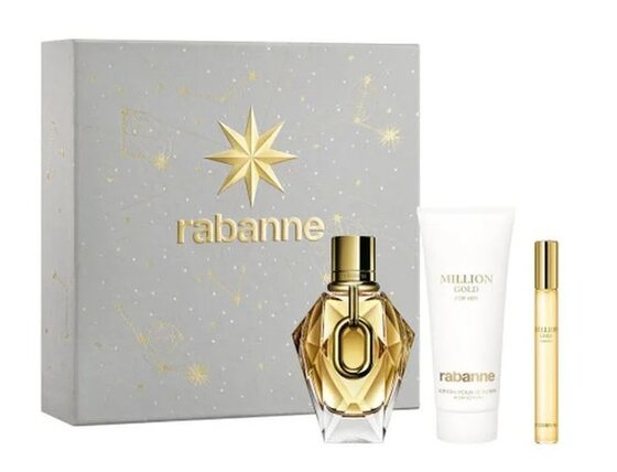 Paco rabanne million gold for her darčeková sada, parfémovaná voda 90ml +parfémovaná voda 10ml + telové mlieko 100 ml - rabanne-million-gold-for-her-edp-90-ml-telove-mleko-100-ml-edp-10-ml
